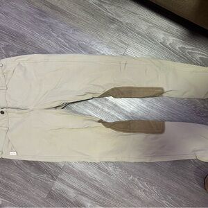 The Tailored Sportsman Beige Riding Chinos with Tan Knee Patches